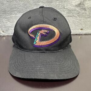 Arizona‎ Diamondbacks Hat One Size Flat Bill Snapback Black Graphic Logo MLB